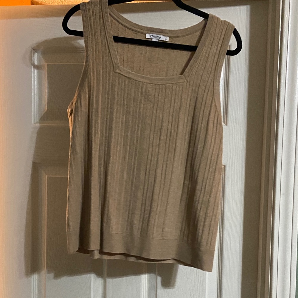 Chico's Ribbed Tan Tank Top